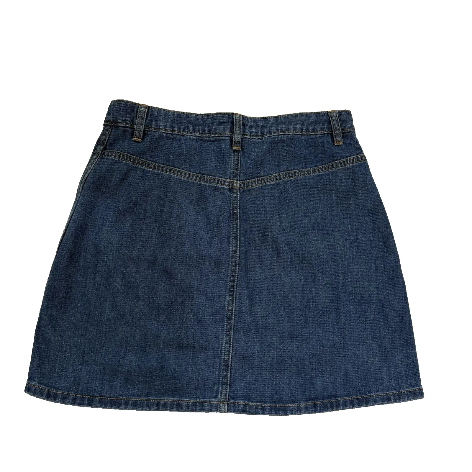 Gap Button Front Denim Jean Mini Skirt Women 28 S Y2K Patch Pocket Western Boho - Image 2