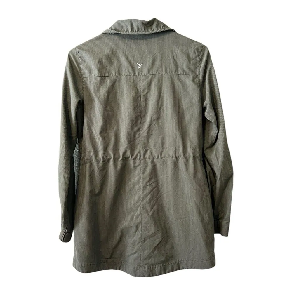 Old Navy Active Womens Windbreaker Jacket Lightweight Size XS Green Drawstring‎ - Image 2
