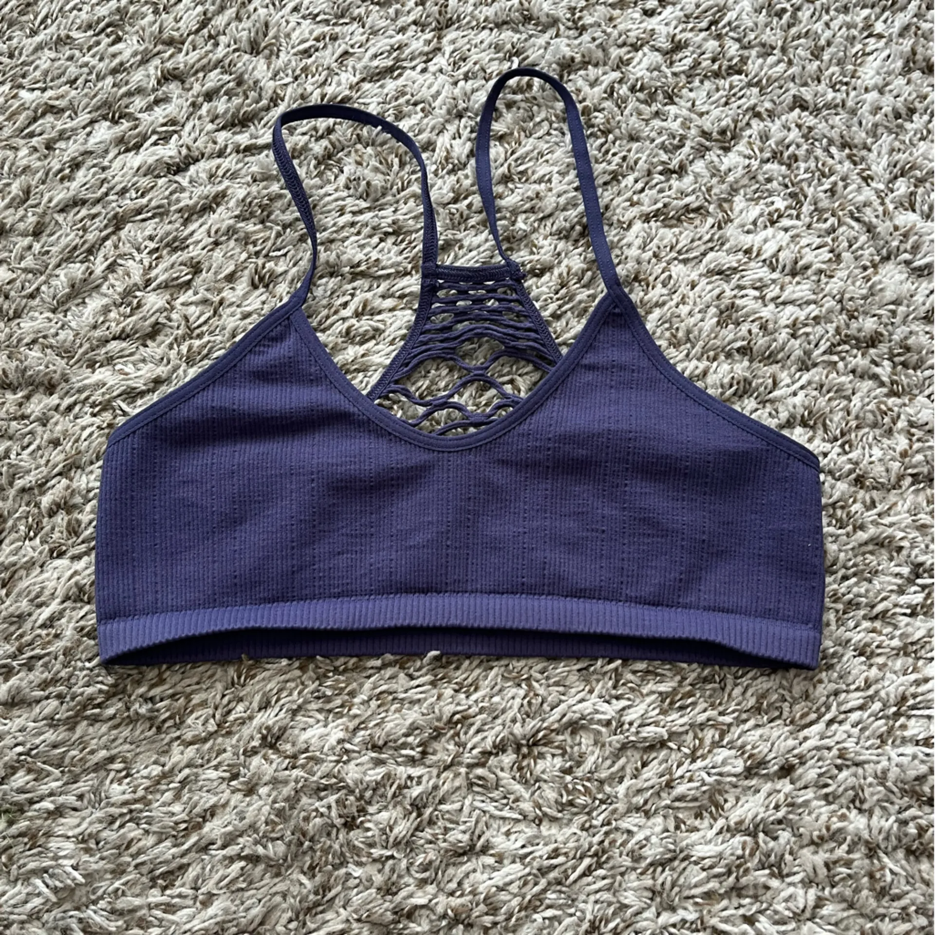 Free People Baby Racerback Bralette in Navy Women’s Size M/L - Image 5