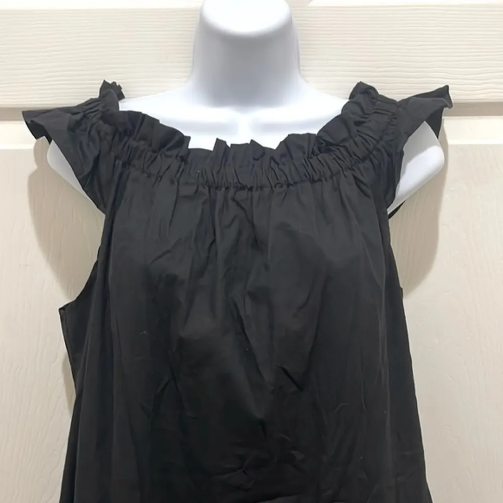 Black Tiered Flutter Sleeve Dress Size L - Image 4