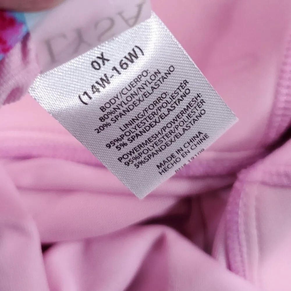 Lysa Charlotte Tankini Swim Top Women's Plus Size 0X 14W 16W Pink Wireless Lined - Image 5