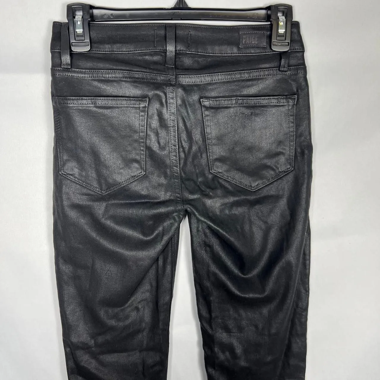 PAIGE Verdugo Ultra Skinny Coated Black Jeans tag 25 2/4 - Image 6