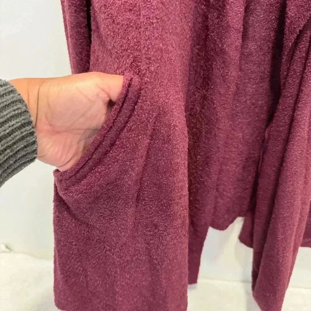 Barefoot Dreams Cozychic Lite Island Wrap Cardigan Sweater in Berry Wine Sz XXS - Image 7