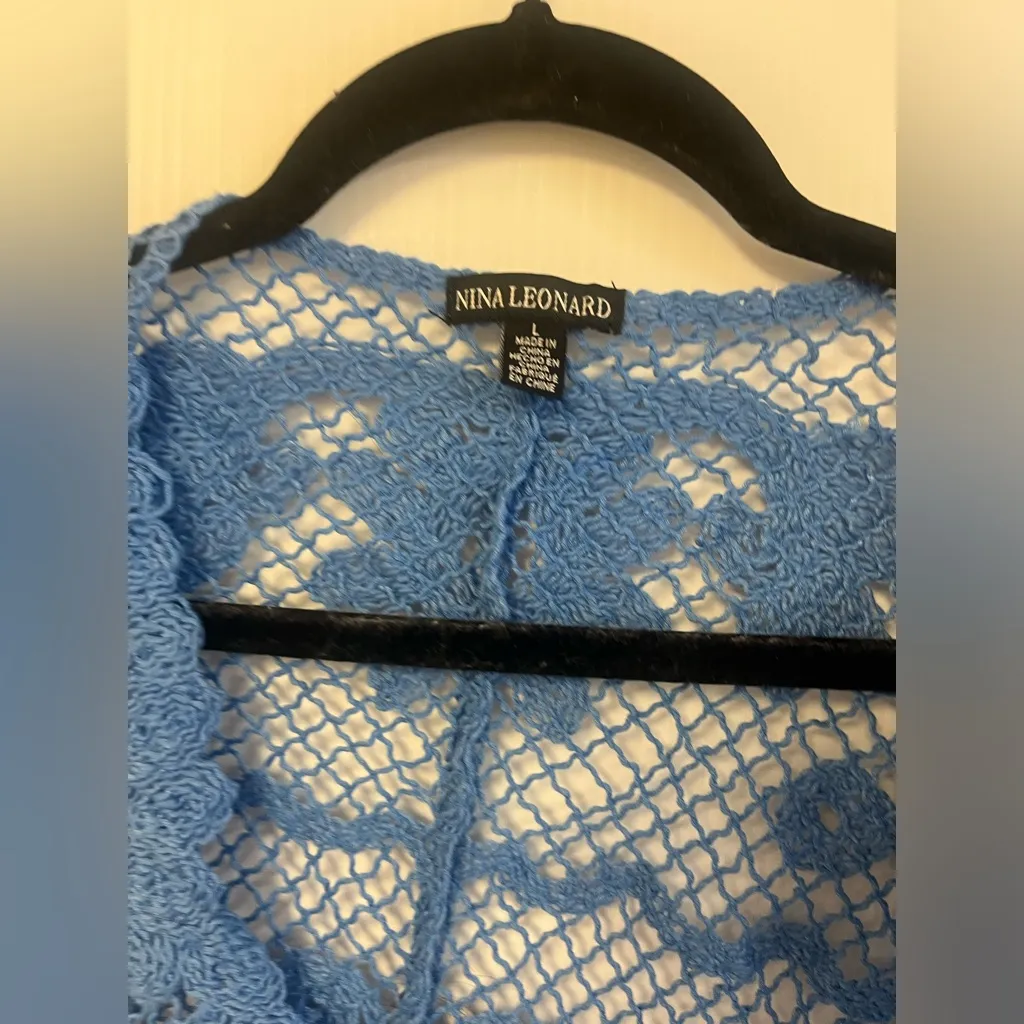 Women's Nina Leonard Scalloped Edge‎ Crotchet Open Cardigan - Image 4