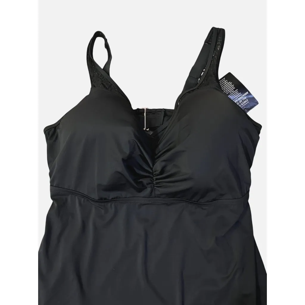 Swimsuits for All Tankini Top Womens 44F NEW Black Crochet Underwire Size undefined - Image 11