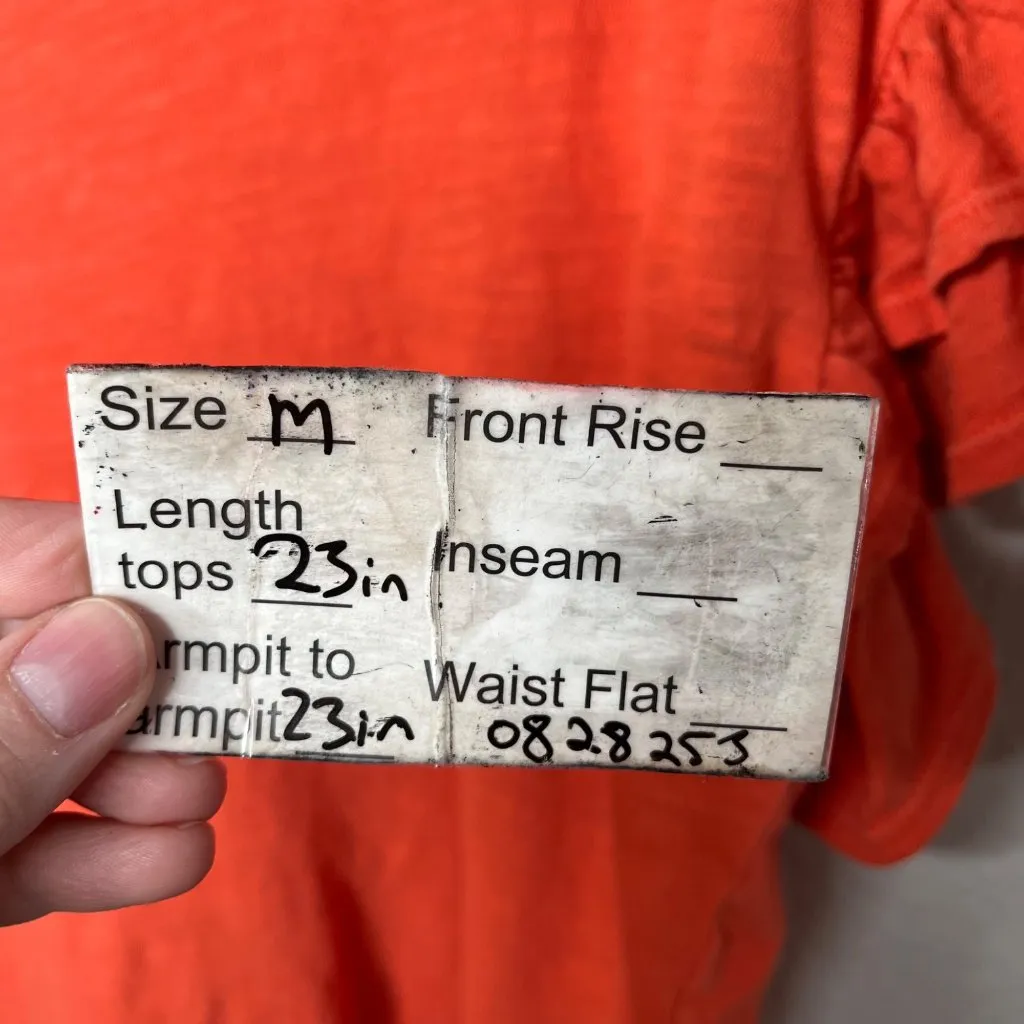 Pilcro Anthropologie Womens Ruffle Sleeve Orange Cotton Tunic Top Size M - Image 5