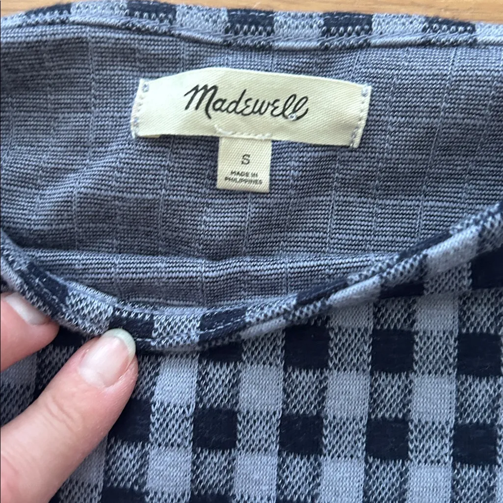Madewell Gingham Knit Seersucker Button-Shoulder Top - Image 4