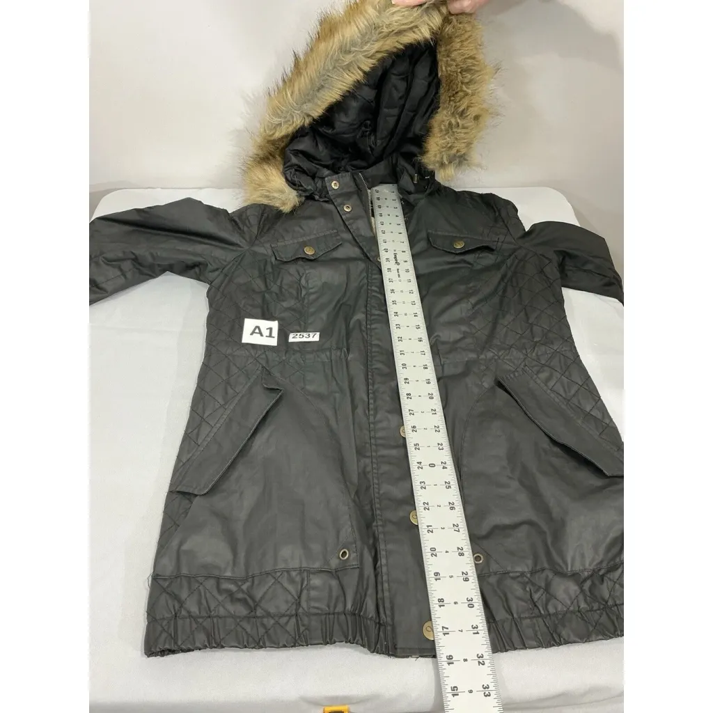 Womans Be Boundless Large Black Lined Hooded Coat - Image 7