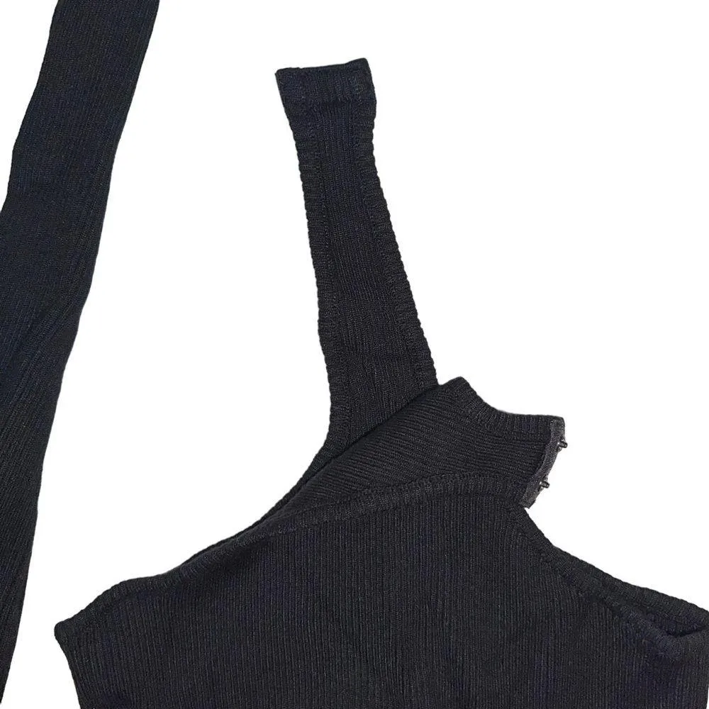 ASTR The Label Felice Long Sleeve Back Cut Out Sweater Black Bodysuit MEDIUM - Image 8