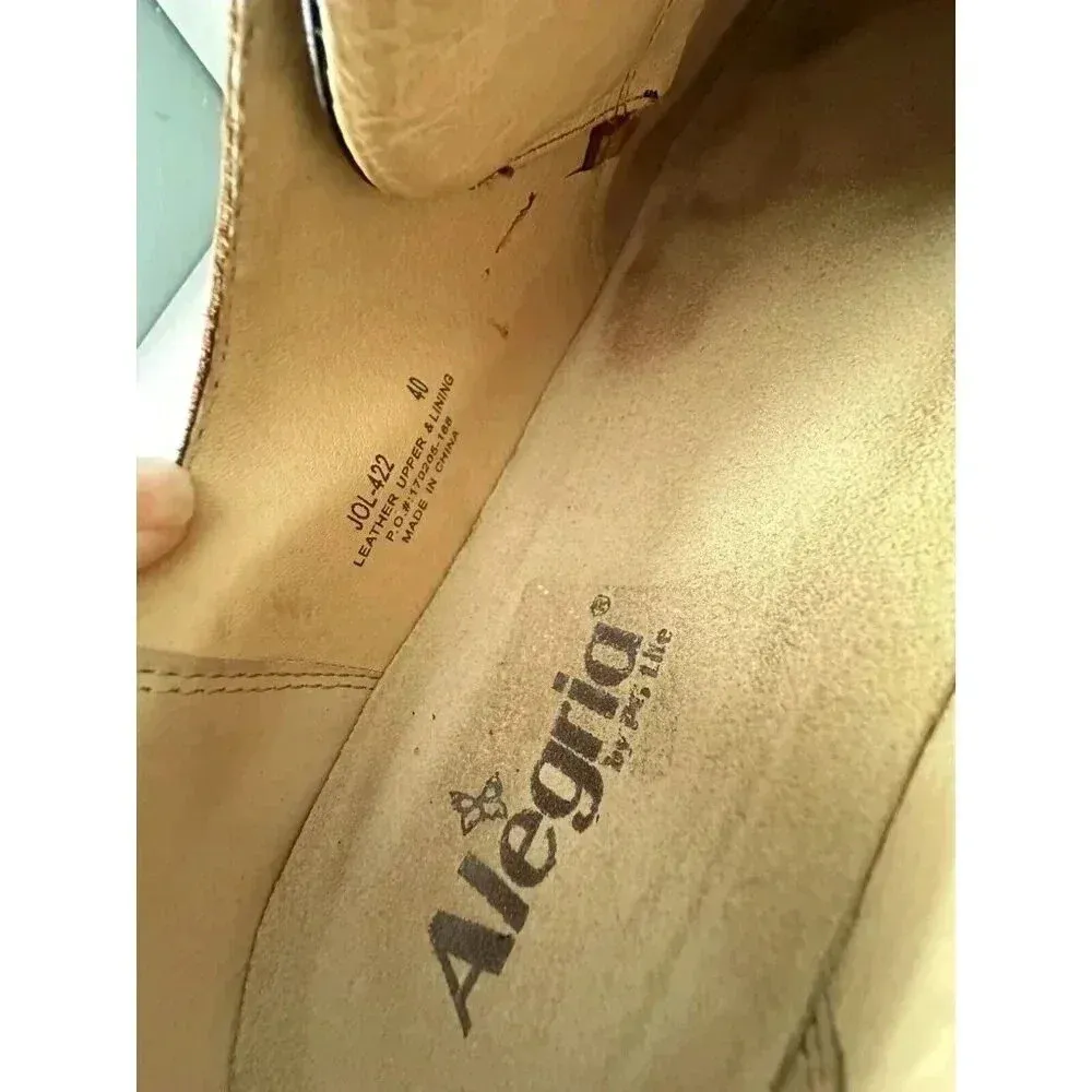 Alegria Mules Clogs Joleen Women 9.5 Tooled Leather Slipon Oxford Molasses Brown - Image 9