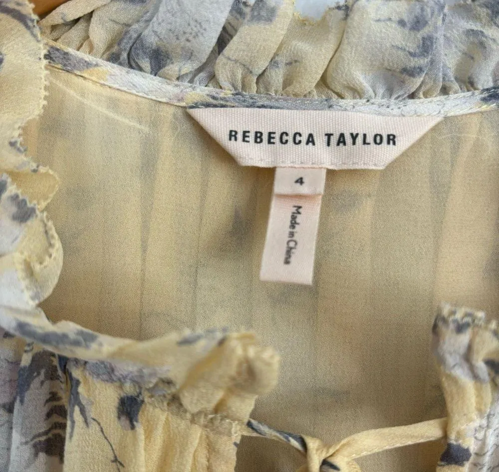 rebecca taylor lemon rose floral print silk tank top - Image 4