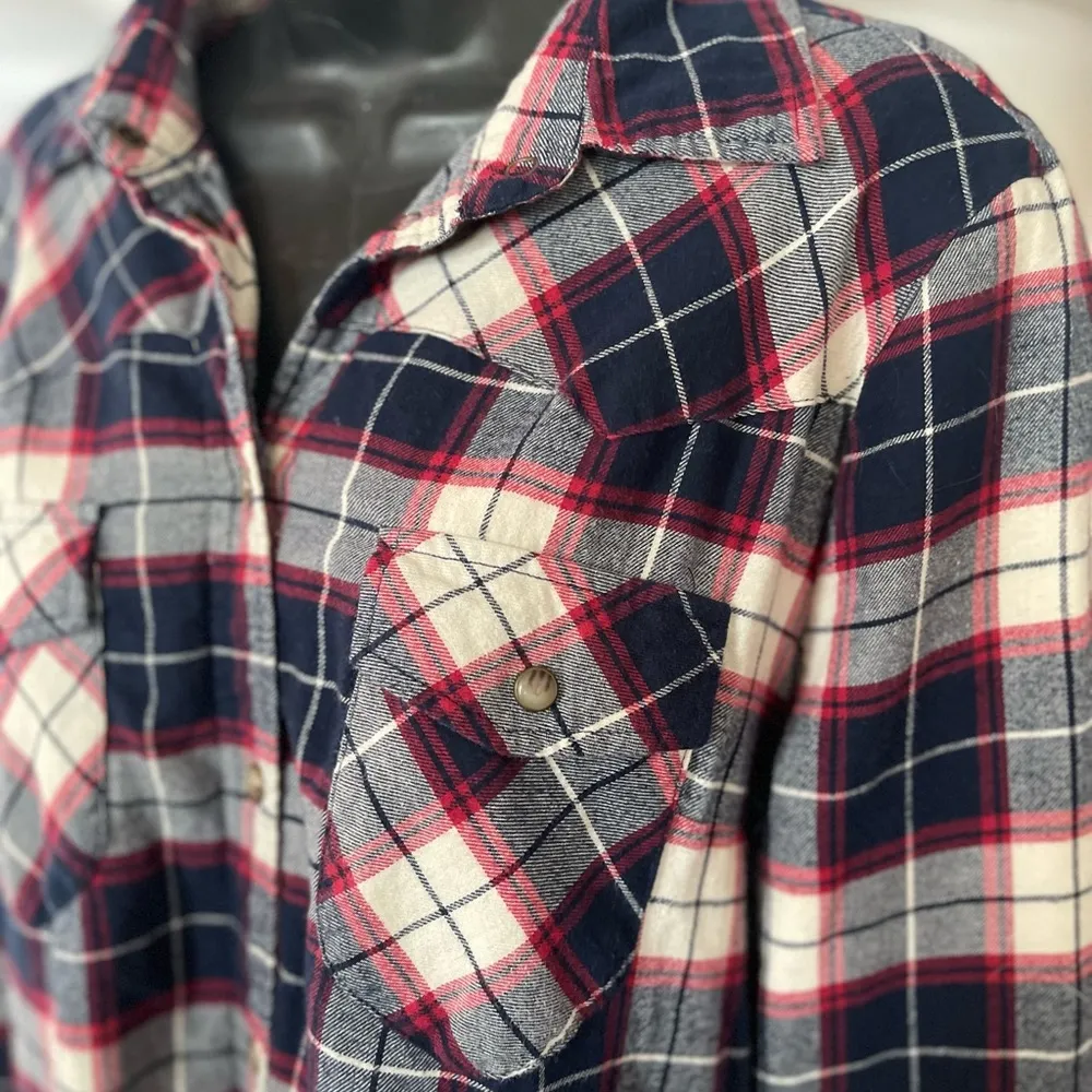 EUC JACHS Girlfriend Western Style Cotton Flannel Shirt Soft fleece Lining M - Image 5