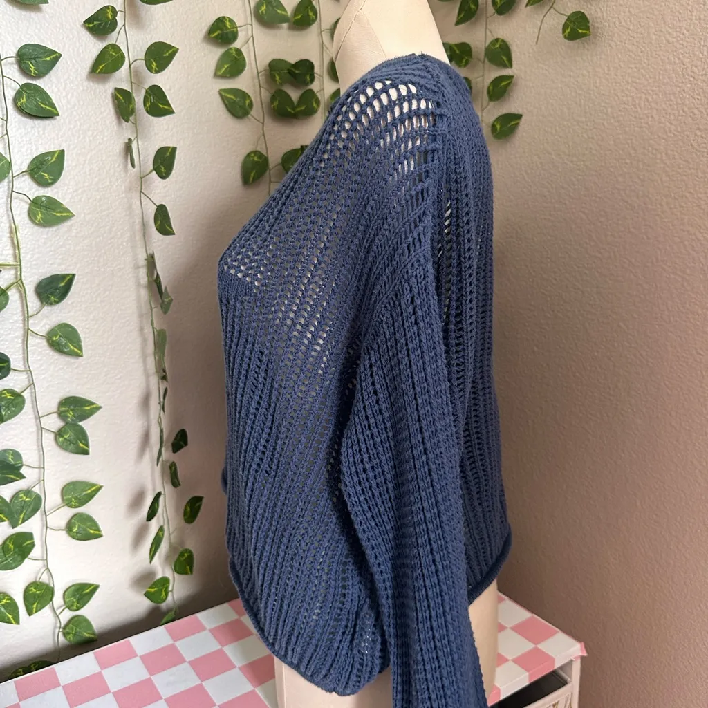 EDIKTED Seeing Stars Oversized Sweater Blue Women’s Size Small - Image 4