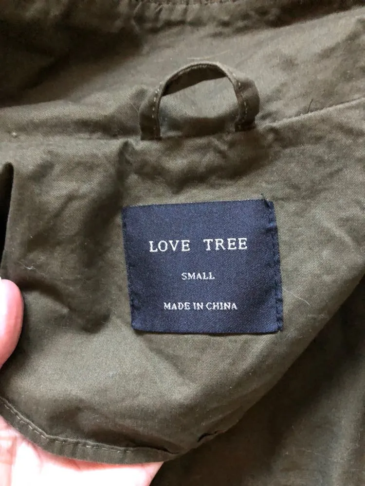 Love Tree Olive Hooded Jacket - Image 7