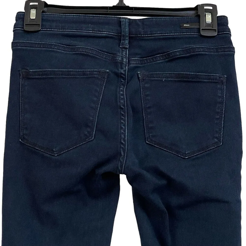 Pilcro and the Letterpress SZ 25 Skinny Jeans Mid-Rise Stretch Zip-Fly Dark Wash - Image 5