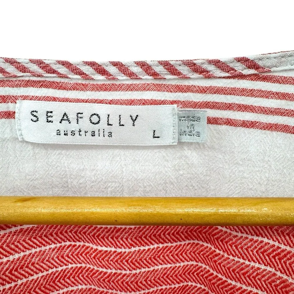 Seafolly Jacquard Beach Pants and Top 2 Piece Set Size M/L Resort Vacation - Image 9