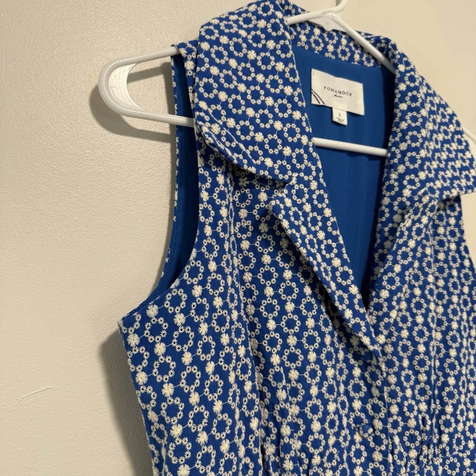 Tuckernuck Pomander Place Blue Eyelet Sleeveless Noelle Maxi Dress Size Small - Image 7