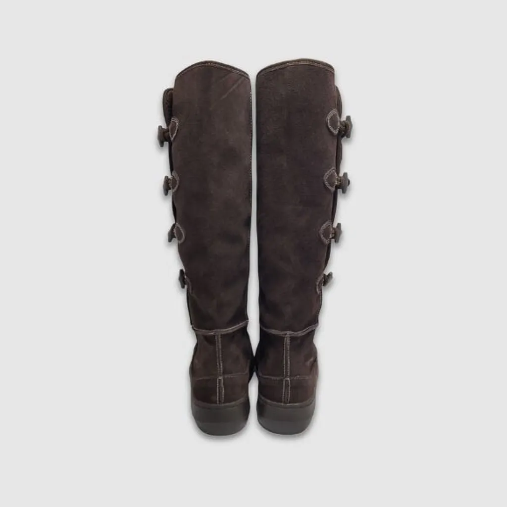 Rocket Dog Toggle Tall Boots Faux Fur Lined Lightweight Suede Brown Size 10 - Image 4