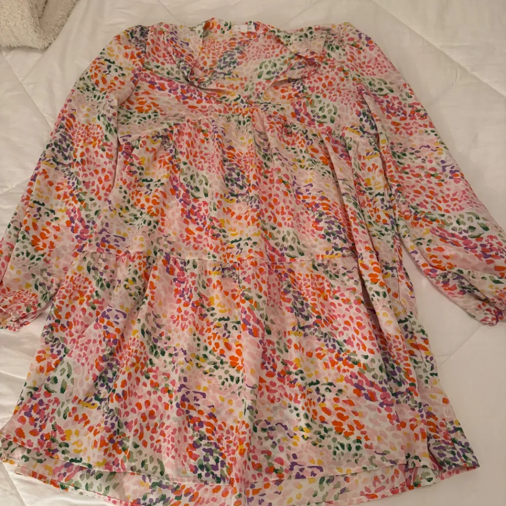 ANNIE WEAR Colorful Flowy Shift Dress Pink Size M - Image 2