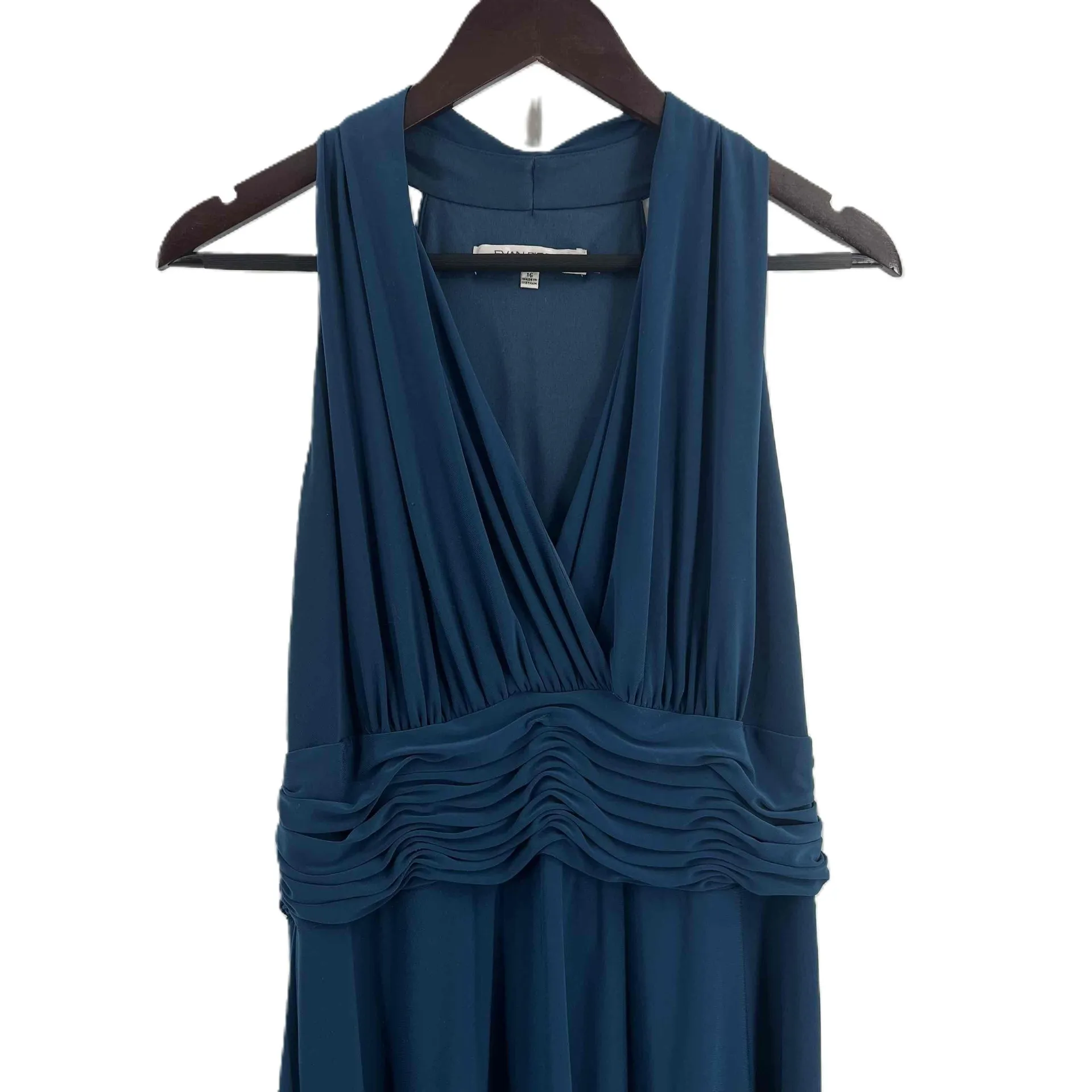 EVAN PICONE Sleeveless Pleated Knee Length Ruched Waist Dress Womens‎ Size 16 - Image 3