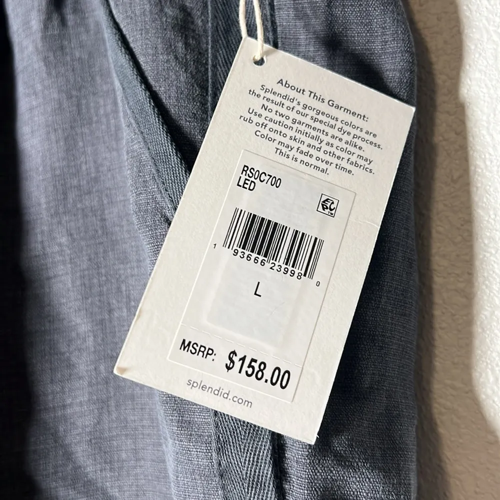 Splendid lakeside linen blend Charcoal Jogger Pants with Drawstring - Image 5