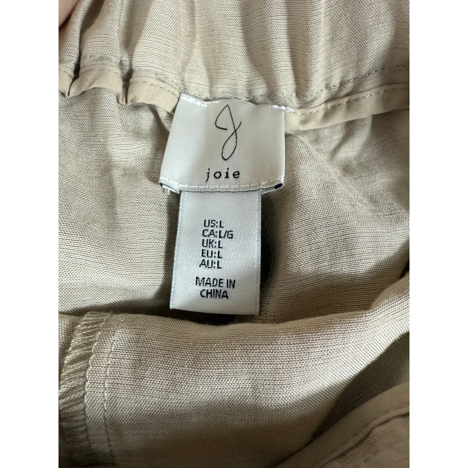 NWT Joie Wide Leg Pleated Pants Elastic Waist Career Casual Trousers Large linen - Image 2