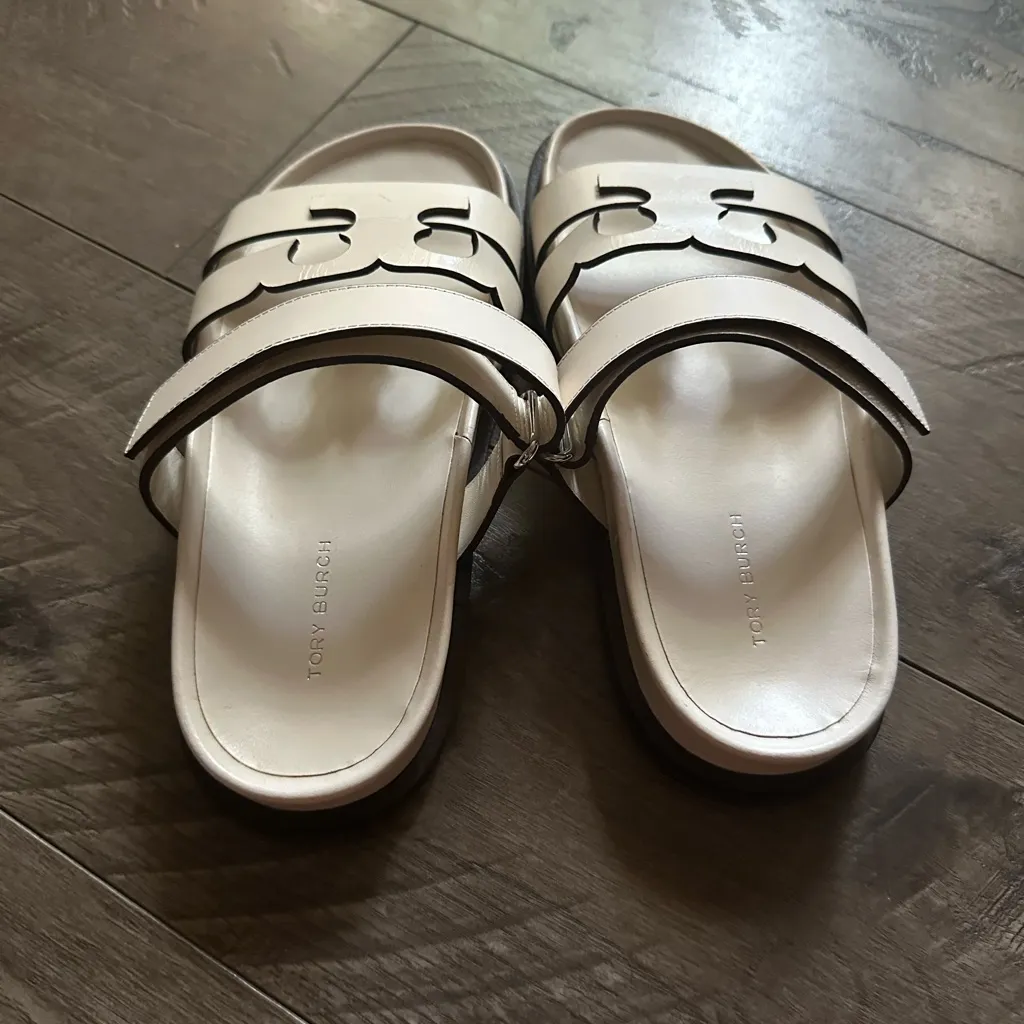 NEW Tory Burch Ines Sandal White Leather 6 - Image 4