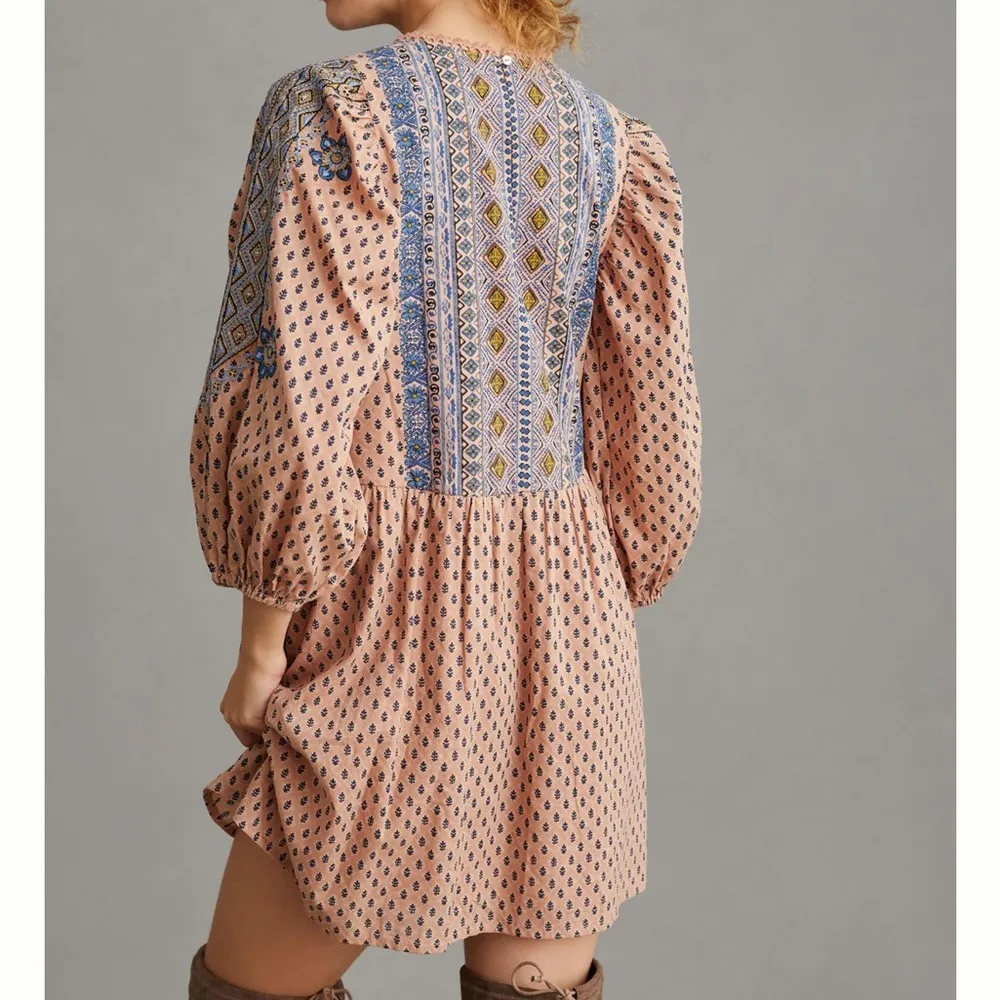 By Anthropologie Embroidered Tunic Mini Dress - Image 2