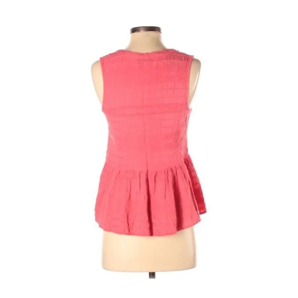 cupcakes and cashmere Hughes Embroidered Tank Size Small Coral Pink - Image 4