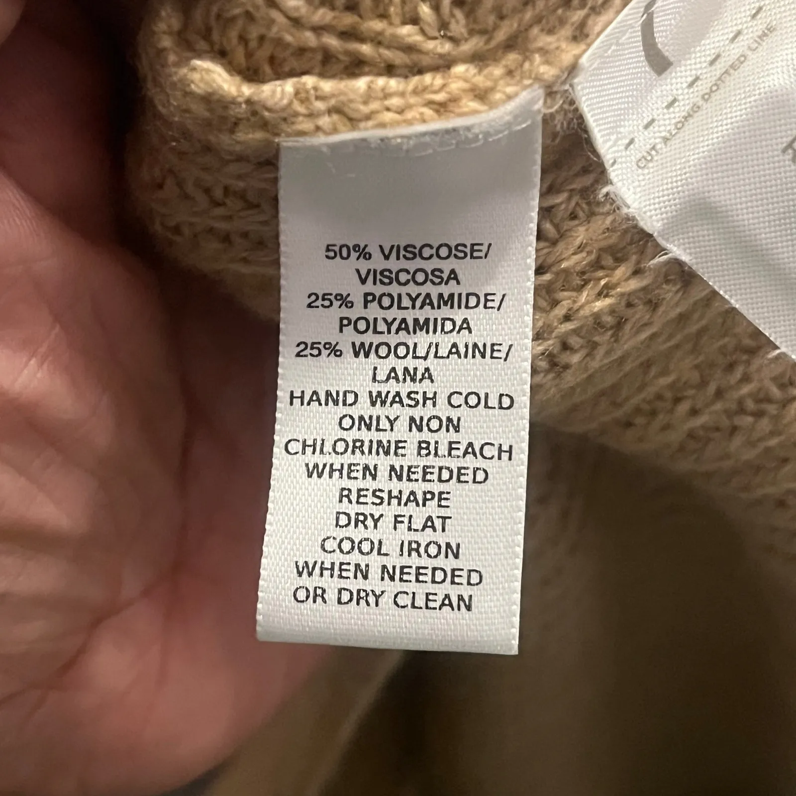 Loft Women Medium Camel Oversized Tunic‎ Pullover Sweater Wool Blend V Neck - Image 6