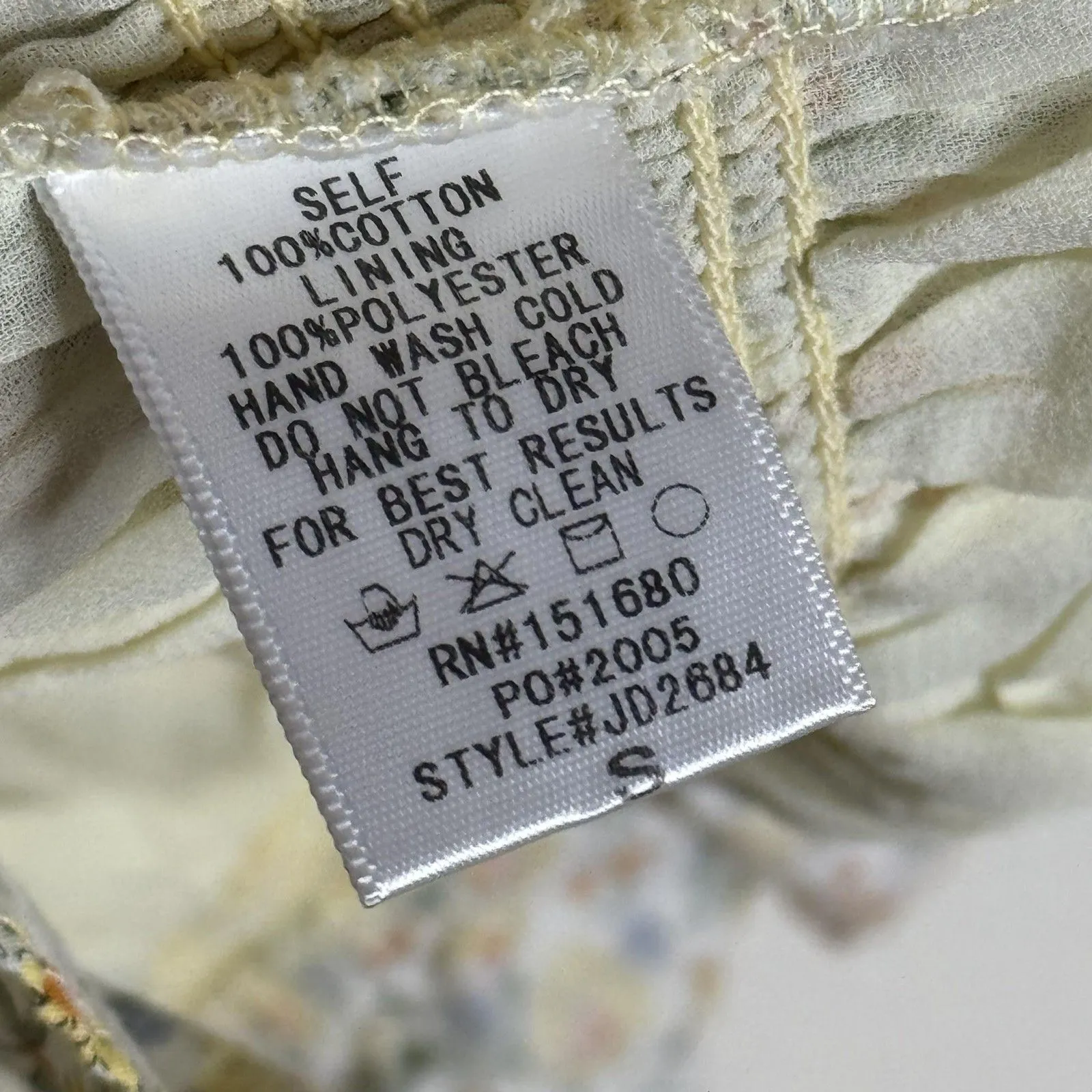 Storia Dress Womens Small Floral Smocked Square Neck Ruffle Mini Cottagecore - Image 7