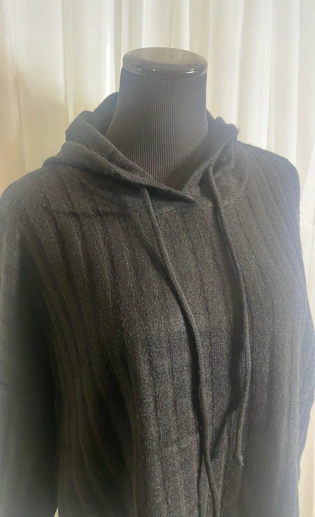 NWT Black  Hooded Ribbed Sweater - Image 2