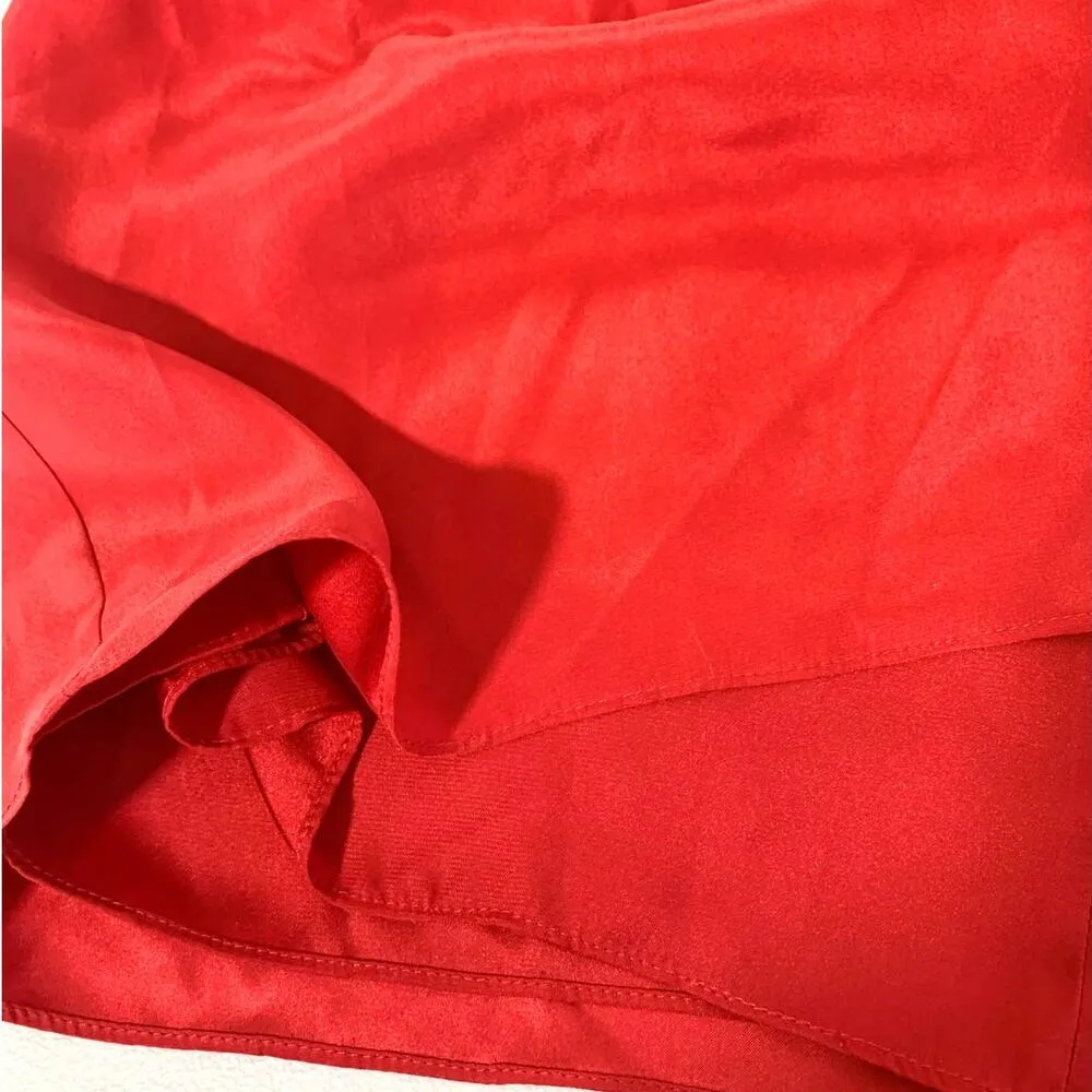 Frame NEW Silk Twist Neck Sleeveless Padded Shoulder Tank Top Garnet Red Medium - Image 6