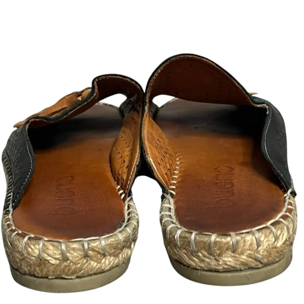 Bueno Navar Espadrille Sandals US 7 EU 37 Black Leather Tasseled Comfort Shoes - Image 10