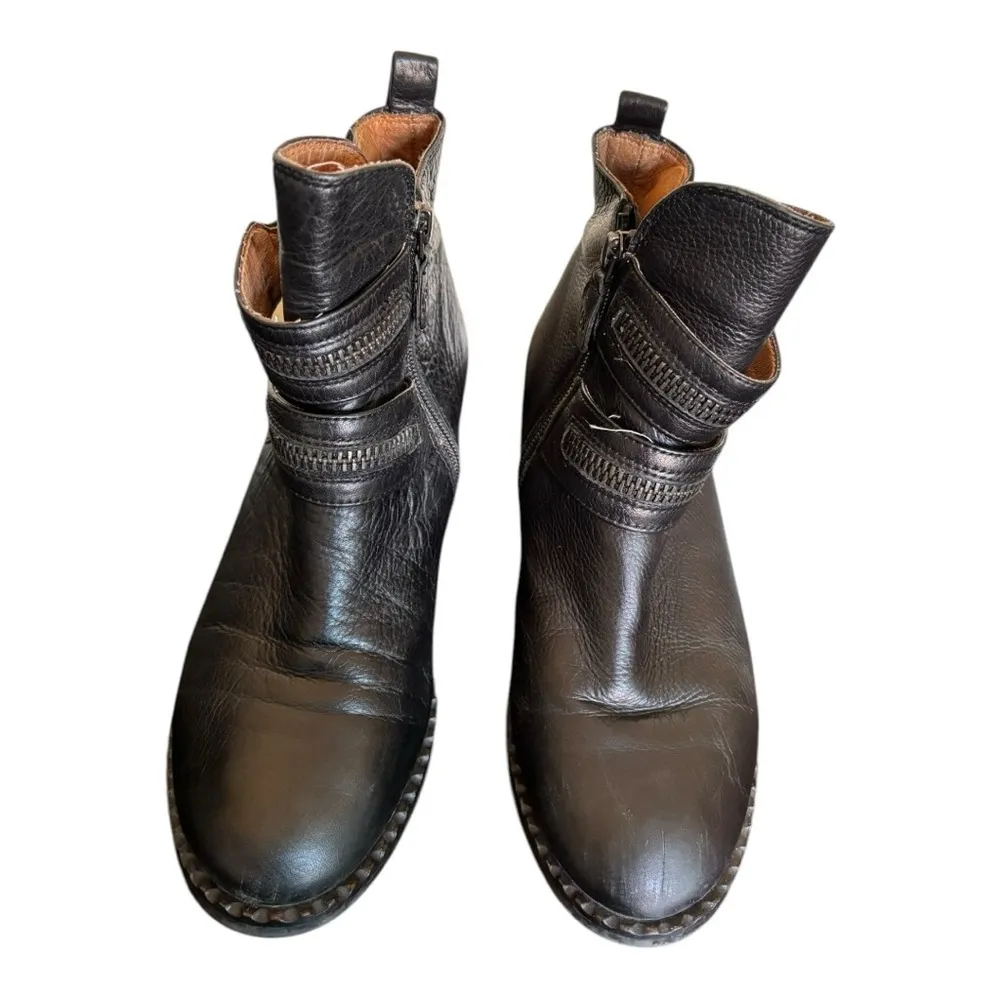 Gentle Soul Barnaby Leather Zip Buckle Bootie Size 6.5M Western Cowboy Black - Image 4