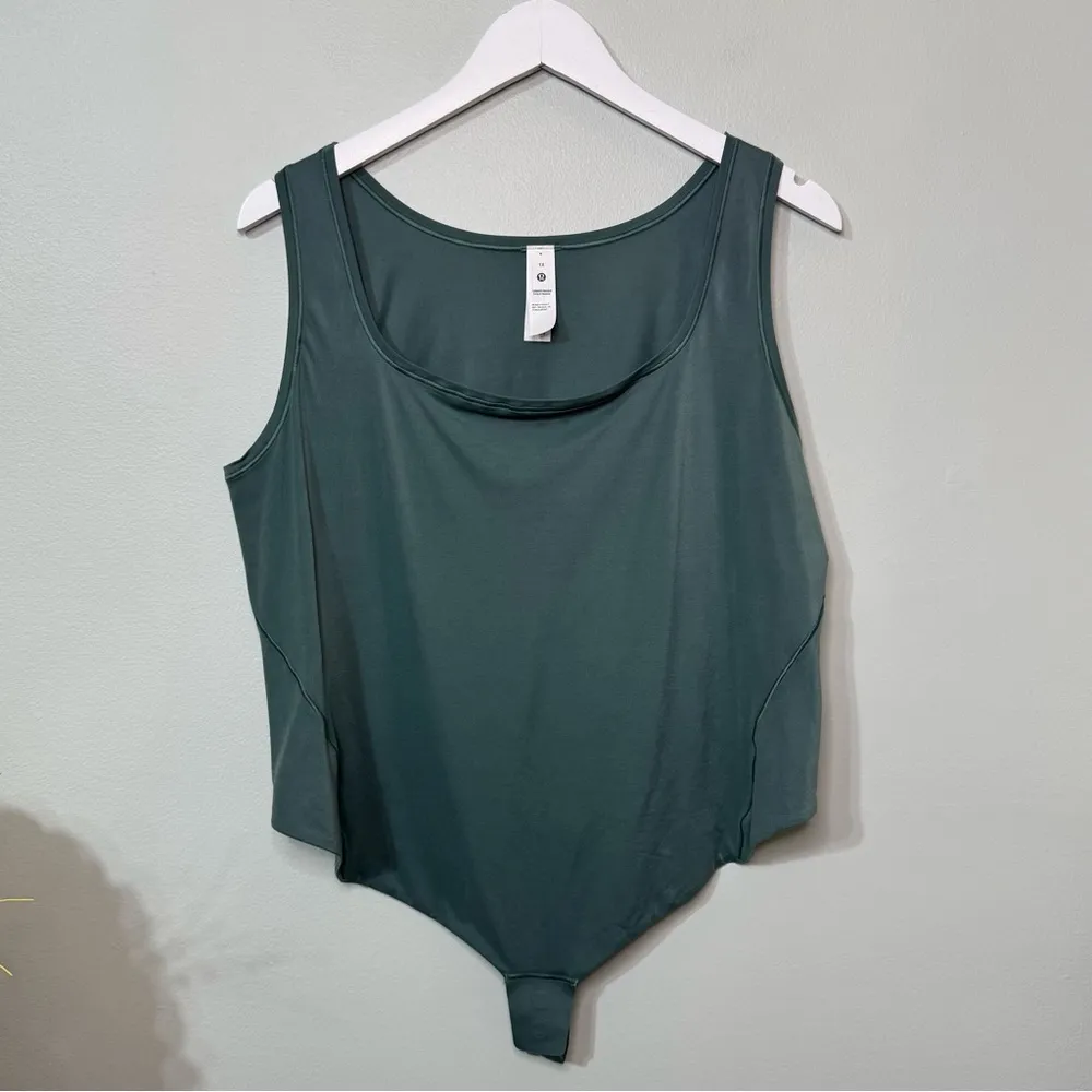 Lululemon Wundermost Square Neck Nulu Bodysuit Sleeveless Forest Green 1X NWT - Image 6