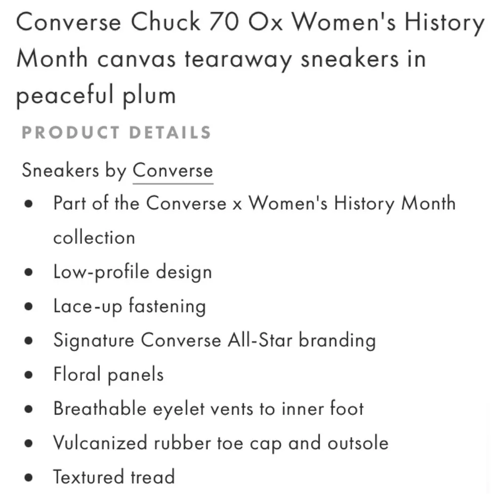 CONVERSE Chuck 70 Ox Women’s History Month Canvas Tearaway Sneakers Plum Size 9 - Image 16