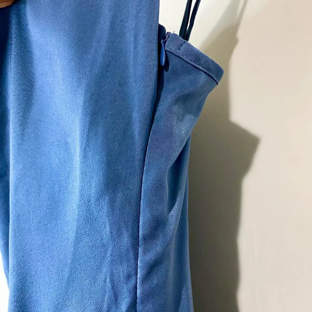 Cider Women's Solid Cowl Neck Slit Maxi Slip Dress Dress Blue Size Small NWT - Image 11