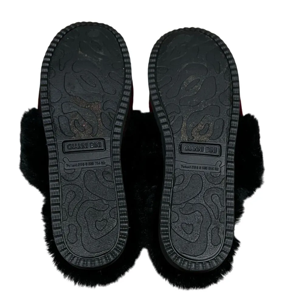 Gianni Bini Faux Fur Size US 9 slippers  house shoes fuzzy plaid buffalo plaid - Image 7