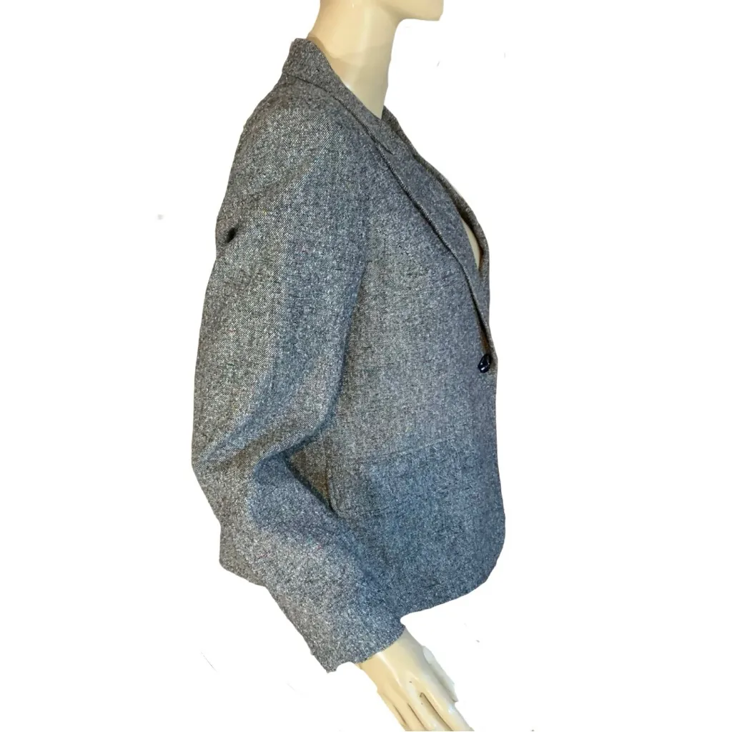 VINTAGE PARISIAN GRAY W/ RED, BLACK & IRIDESCENT SEQUIN EMBELLISHED BLAZER (10) - Image 6