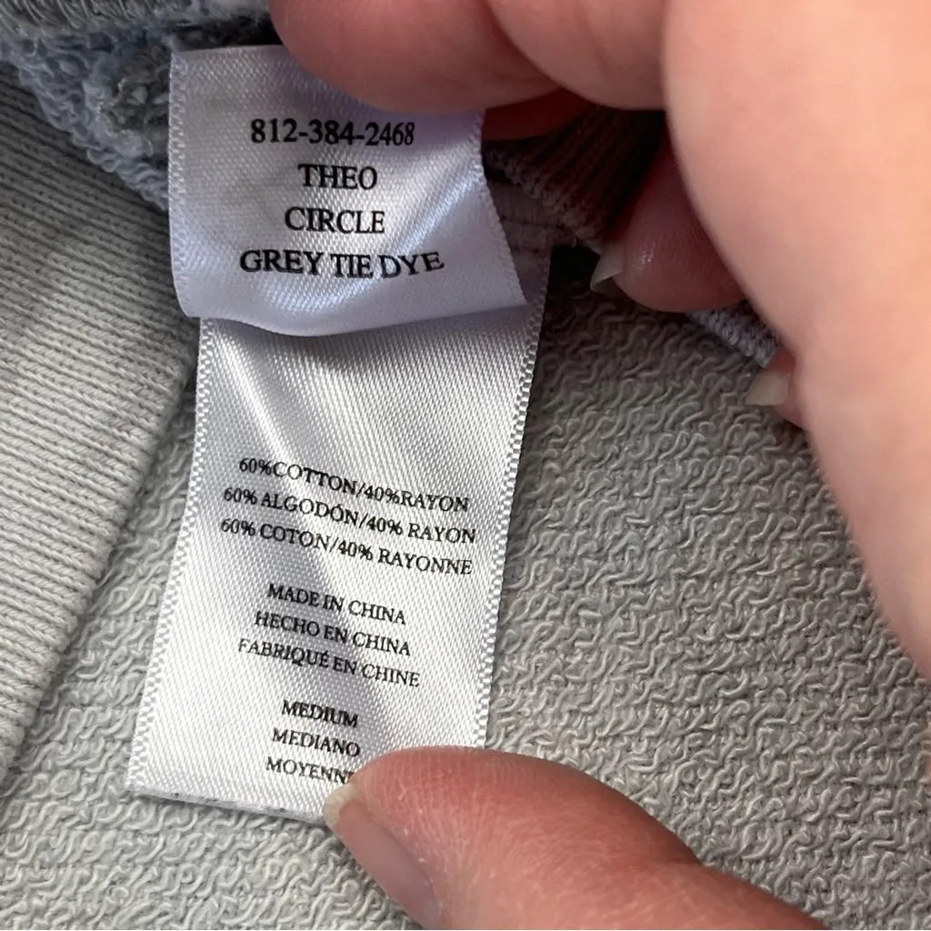 Rails Womens Size Medium Theo Circle Grey Gray Tie Dye Long Sleeve Sweatshirt - Image 4