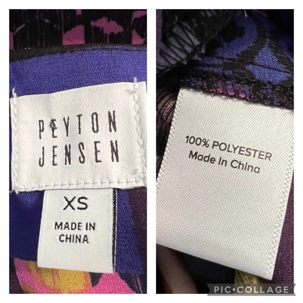 Peyton Jensen Cora Top Patchwork Tie Hem XS Boho Long Sleeve V-Neck Chic Evereve - Image 15