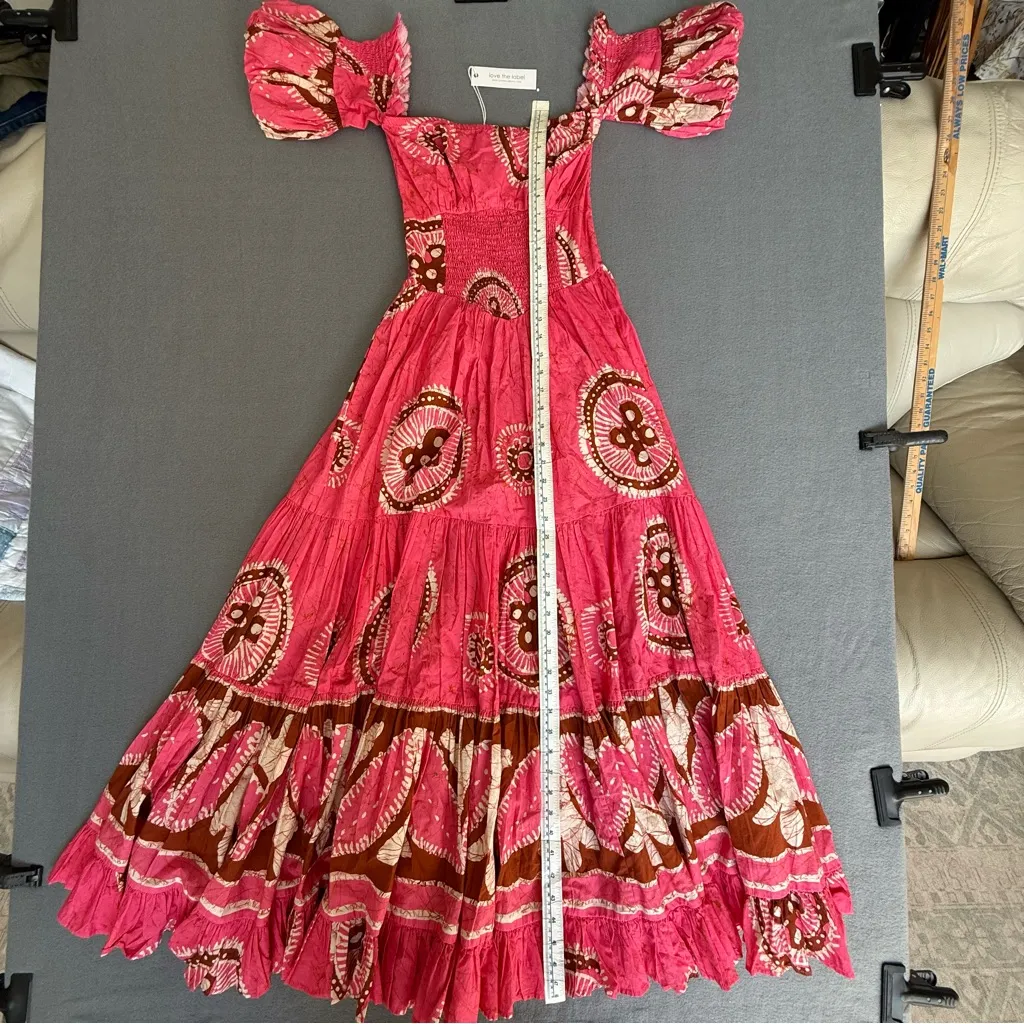 Love The Label GIGI Pink Boho Tiered Ruffled Maxi Dress‎ XS NWT - Image 10