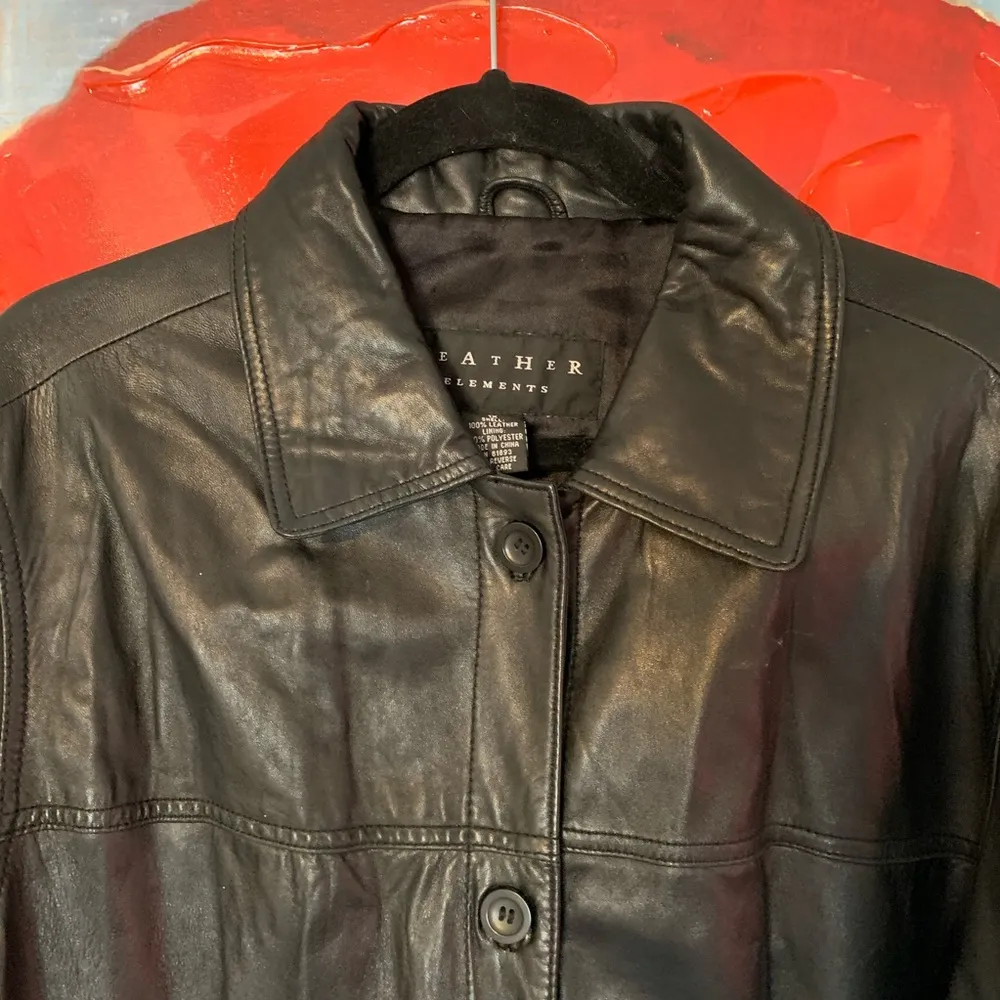 Leather Elements size 1X black jacket coat - Image 3