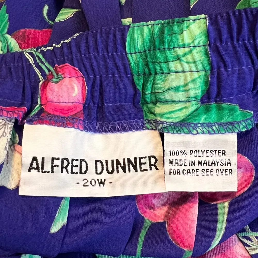 Vintage Alfred Dunner Madi Gras Purple Pleated Skirt Women’s Size 20W Floral - Image 8