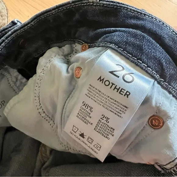 MOTHER The Looker Crop in Flowers From The‎ Storm Jeans Size 26 Blue - Image 6