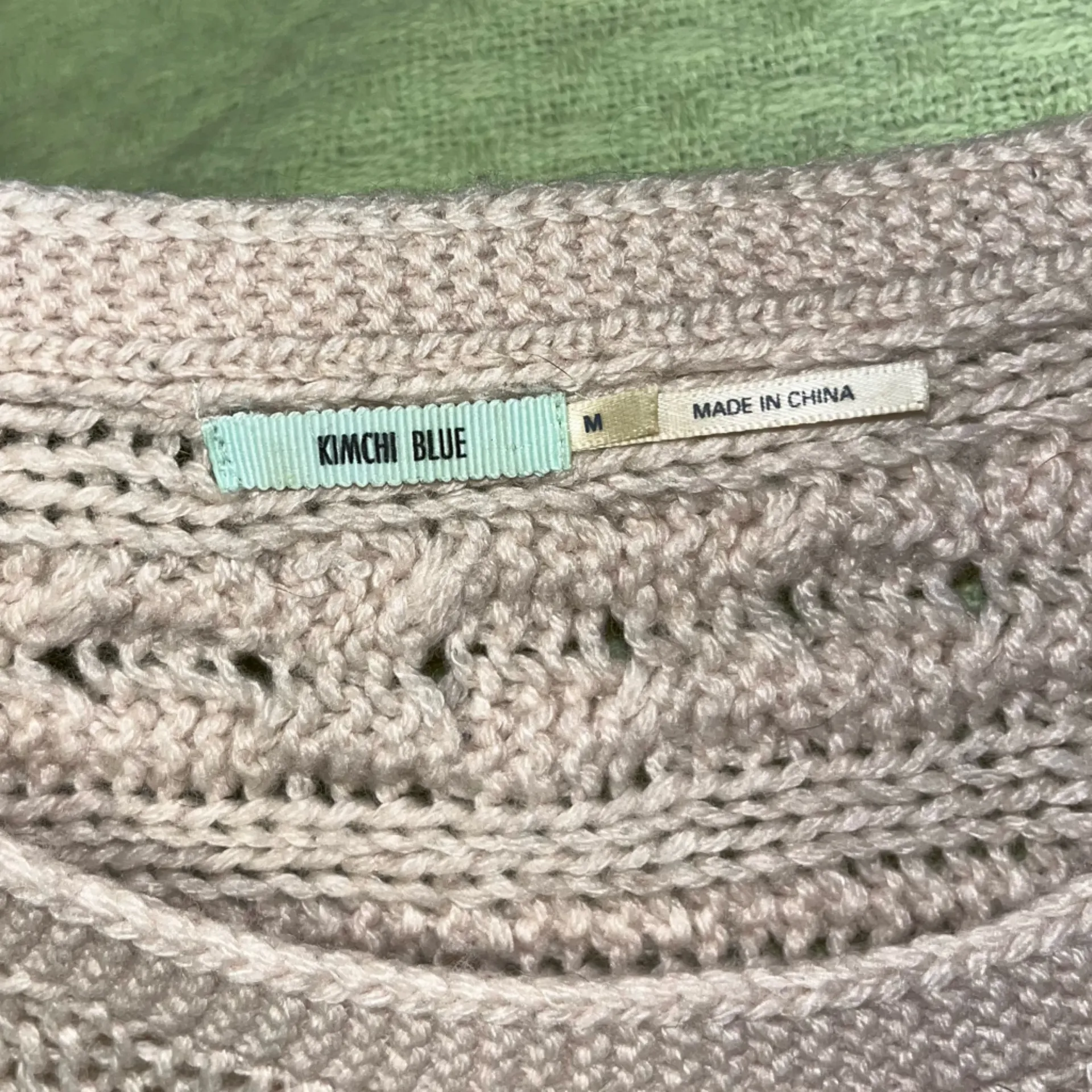 Kimchi Blue Crop Knit Crew Neck Sweater, Light Pink - Image 7