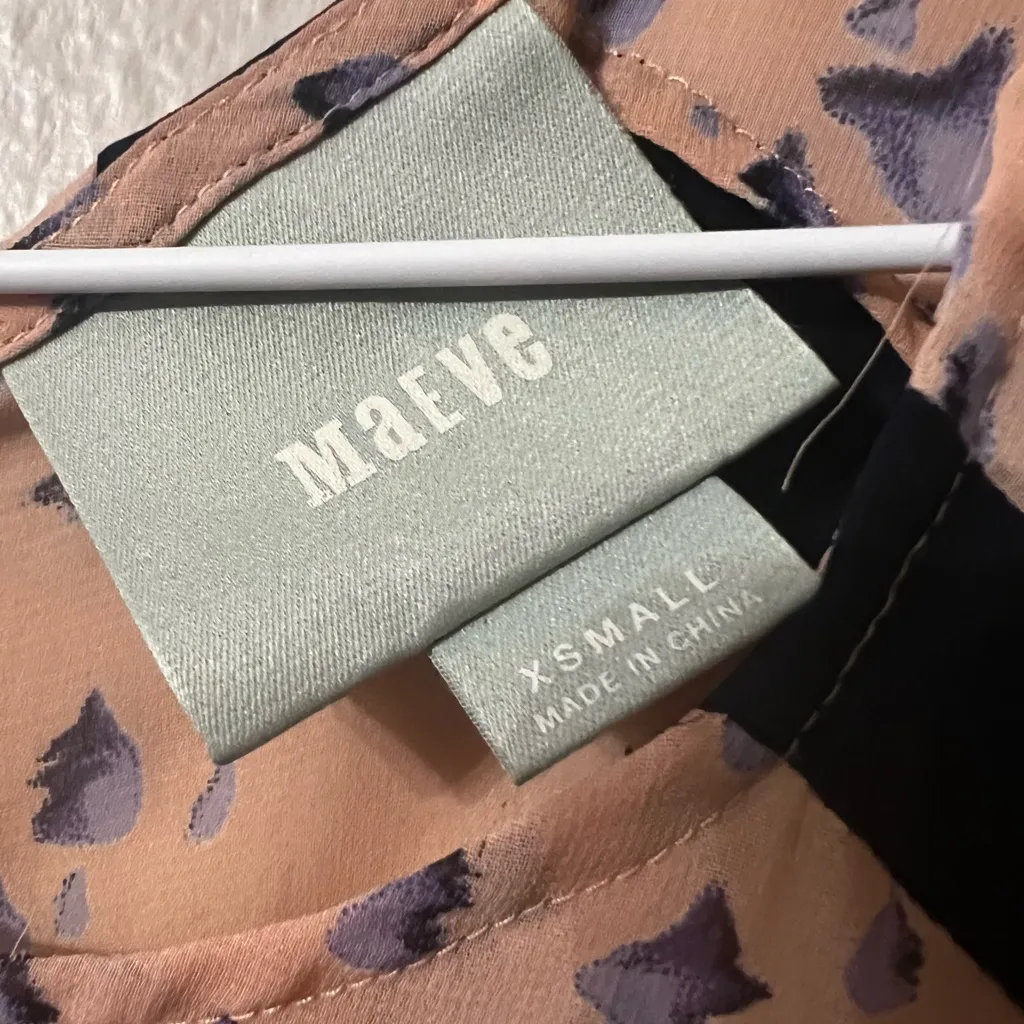 Maeve Anthropologie Peplum Abstract Top Extra Small - Image 4