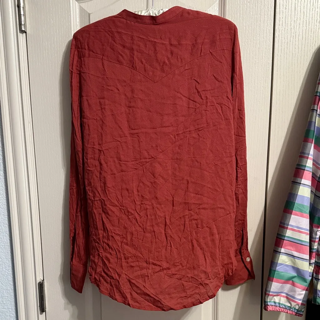 NWT Stetson Cinnamon Brown Long Sleeve Herringbone Western Button Up Blouse - Image 3