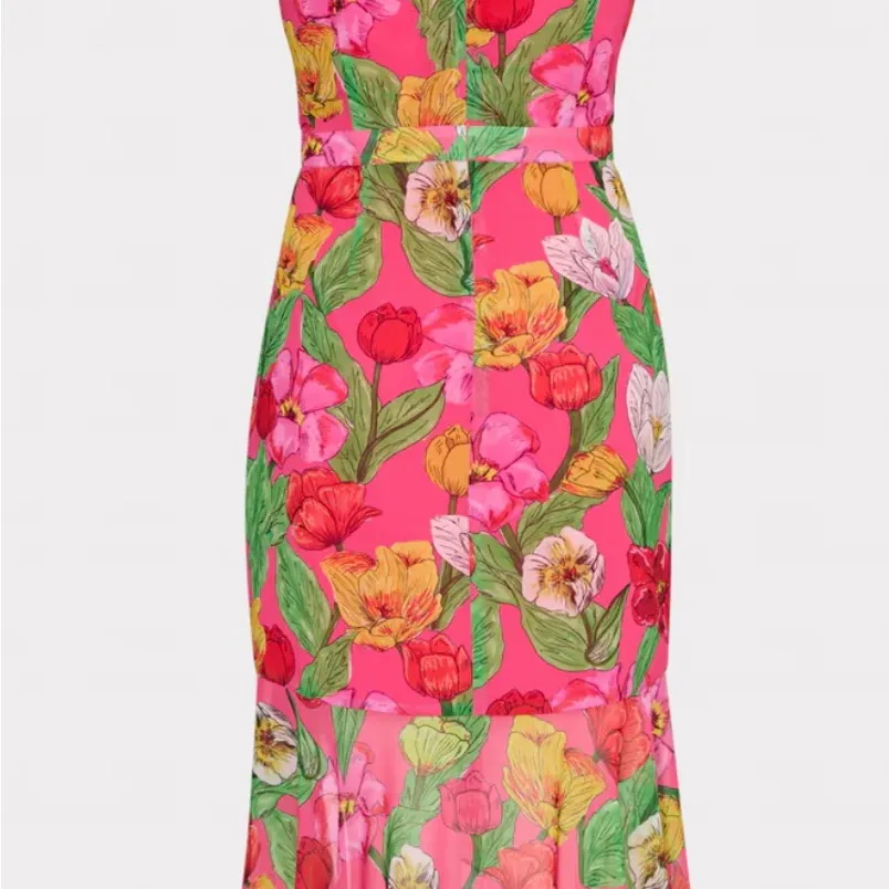 Milly Nanci Tulip Rosette Ruffle Dress Pink Size 8 - Image 4